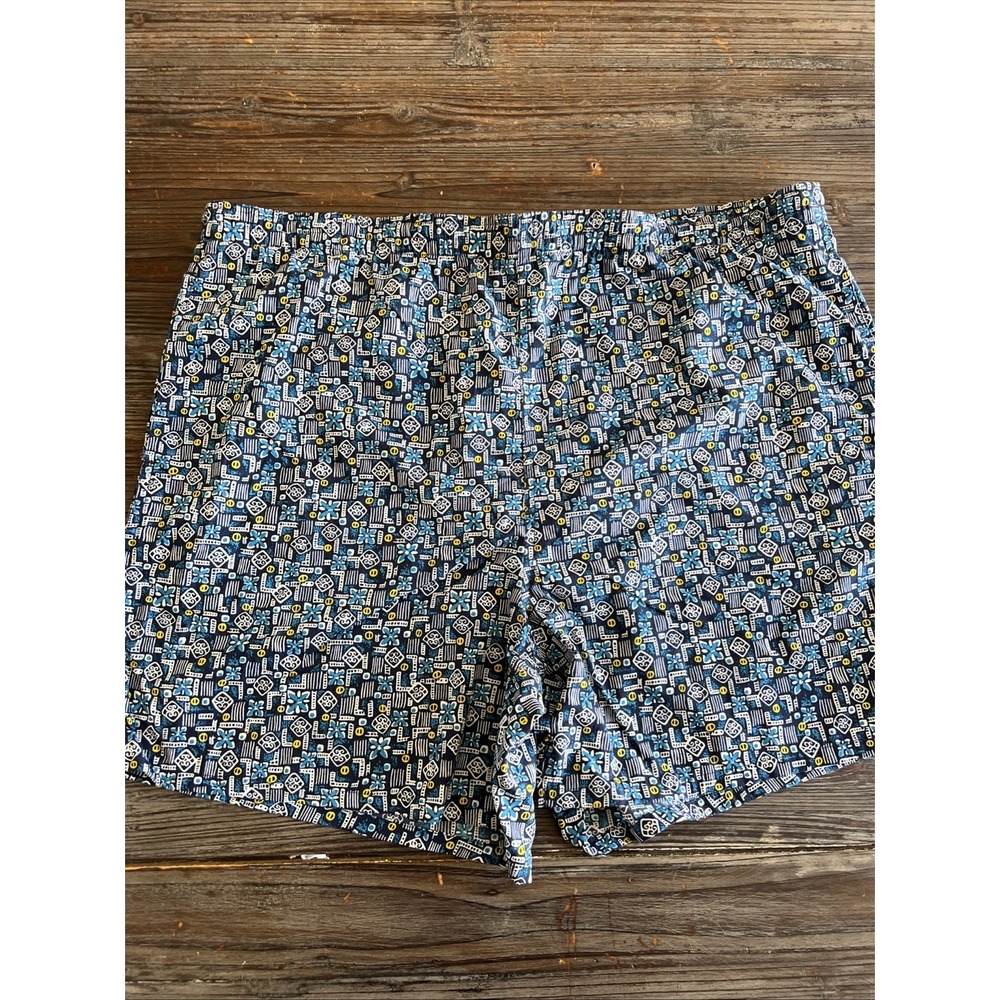 Pro Spirit Swim Shorts Mens Large Blue Elastic Waist Lined Pockets Beach Vintage